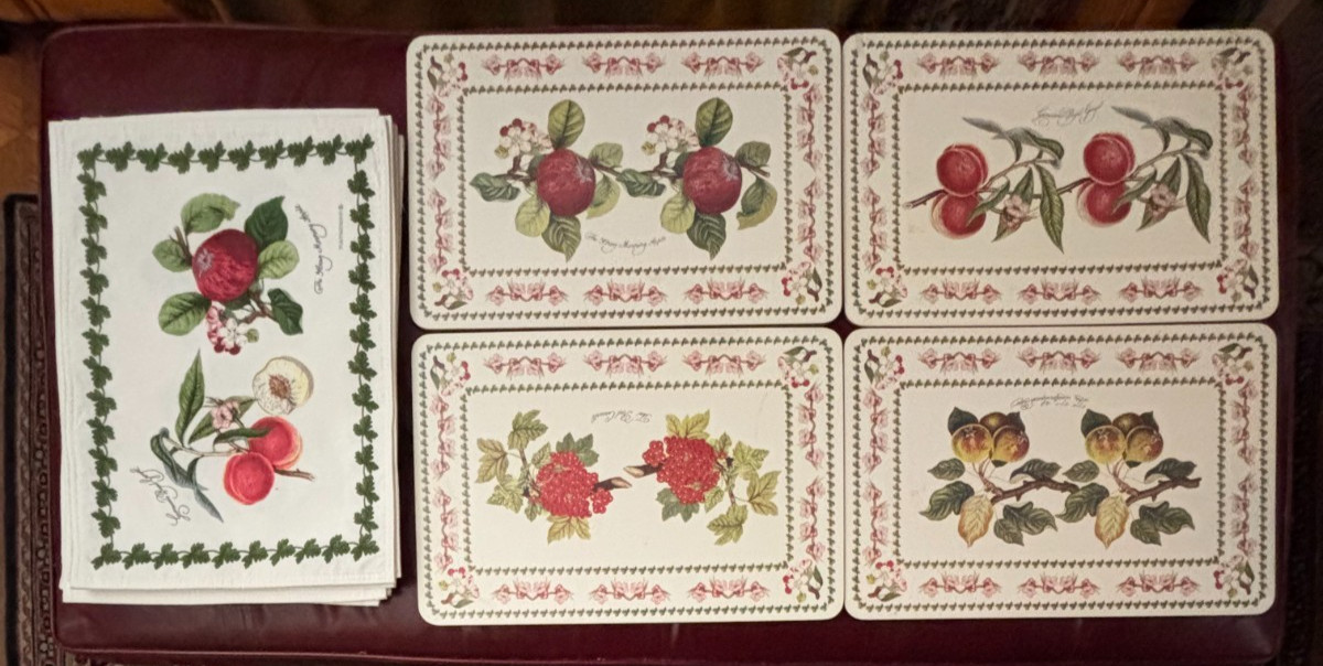 Portmeirion Pomona Set of 4 Cork & 8 Cloth Placemats