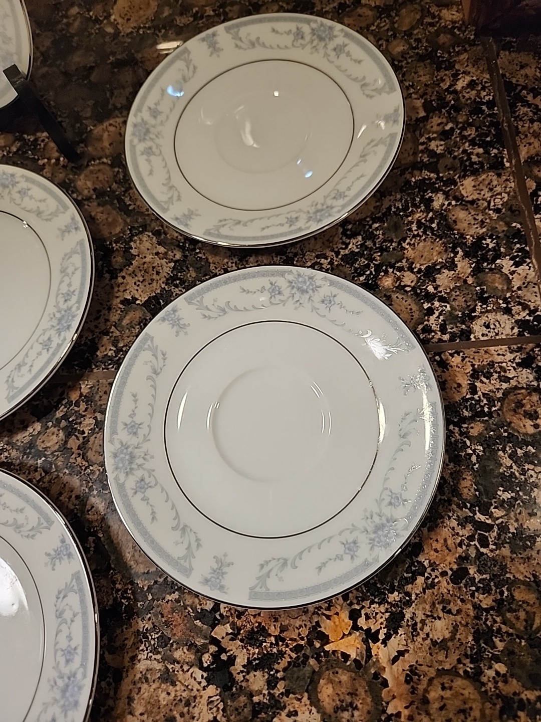 Sheffied Blue Whisper Fine China Set Of 8 (6) Bread Butter 6 3/8″ (2) Saucers 6″