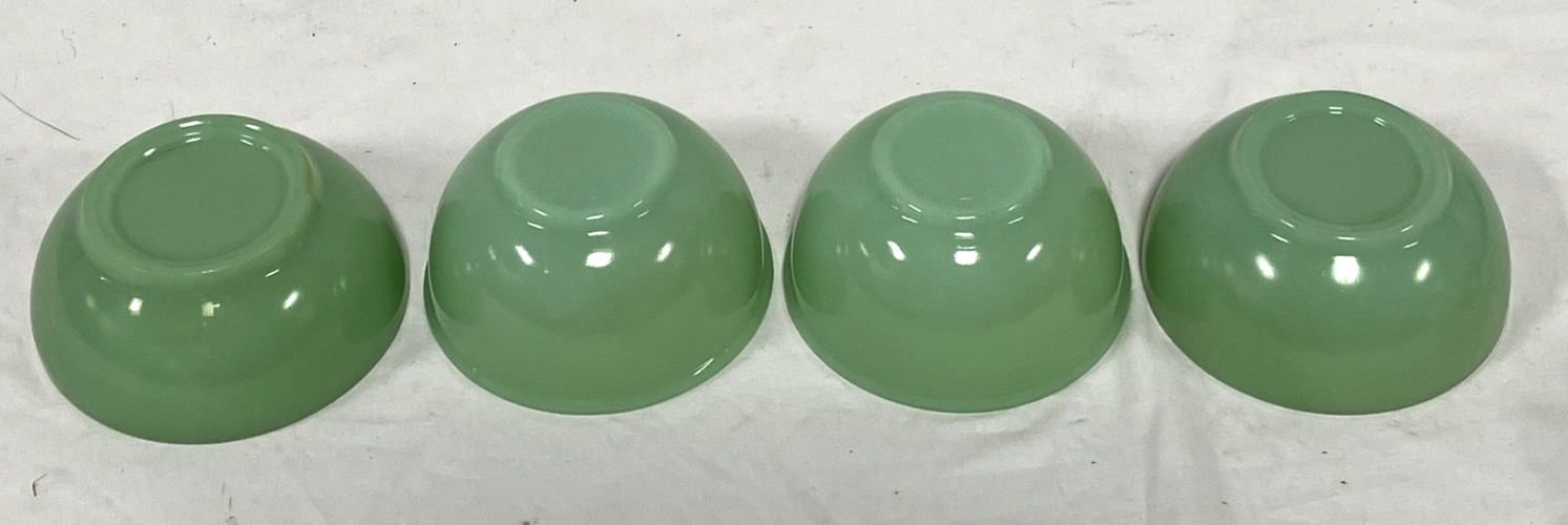 Fire-King Alice Jadeite Green Dish Lot 3 Cup & Saucer Sets + 4 Bowls