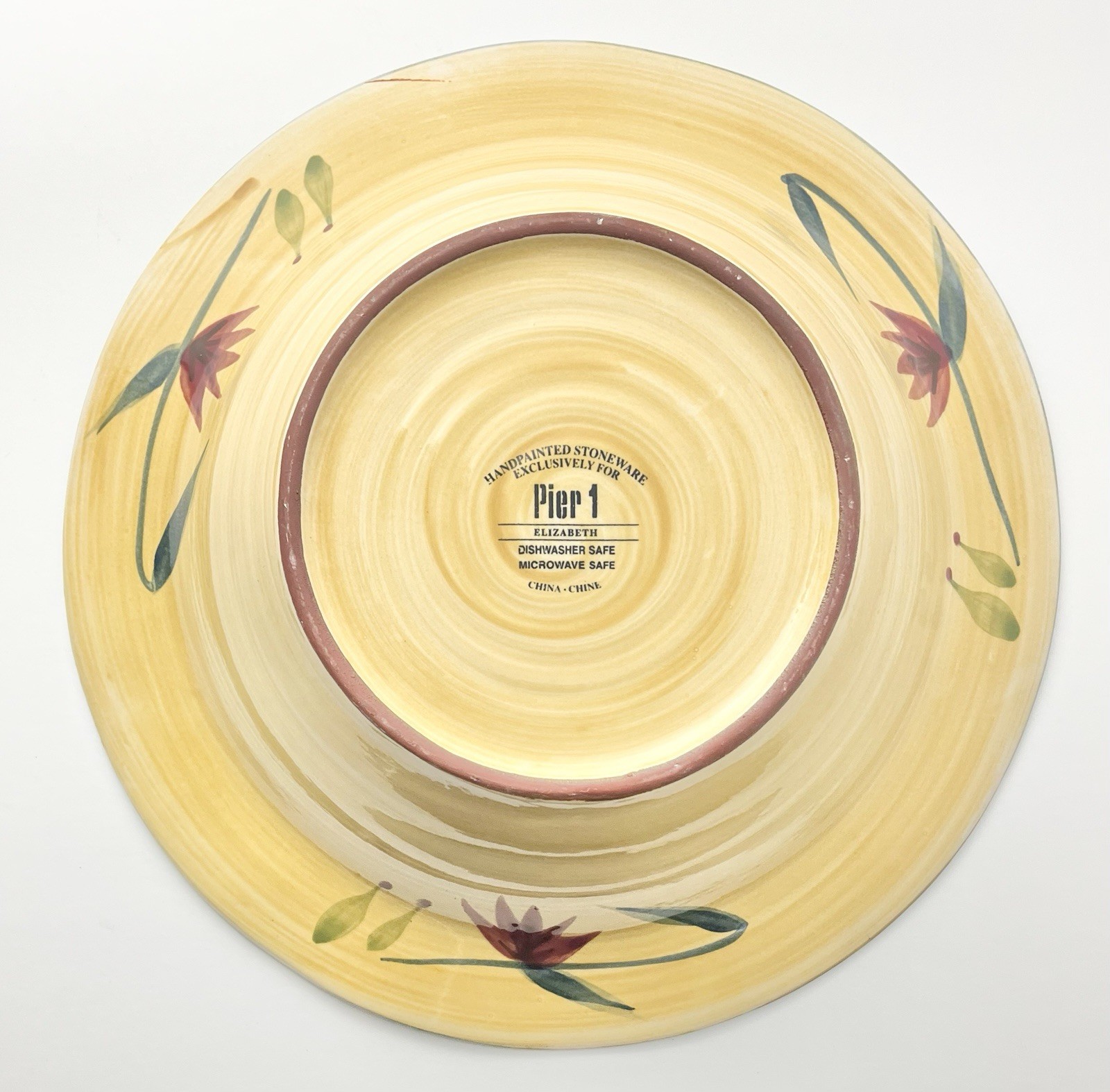 Pier 1 “Elizabeth” Round Earthenware Ceramic Serving Bowl 12”