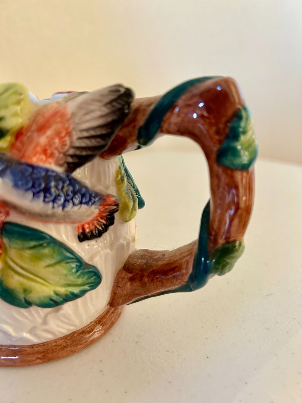 Decorative Creamer and Sugar Set with Hummingbird, Bees and Floral Design