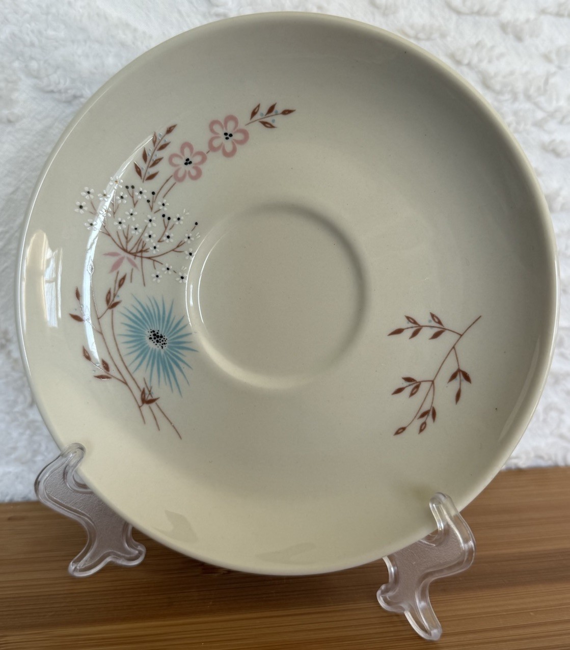 Taylor Smith Taylor Co Taylorton Echo Dell 1 Bread Plate 2 Saucers Vtg 1959