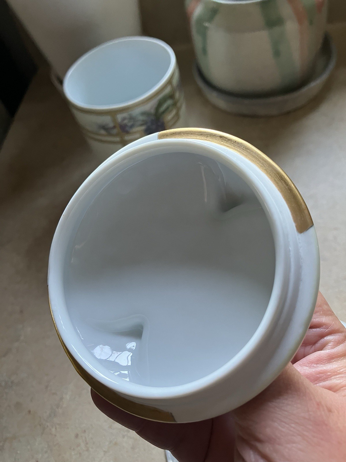 3pc Art Deco Rosenthal Donatello Bavaria Condensed Milk Holder Gold Porcelain