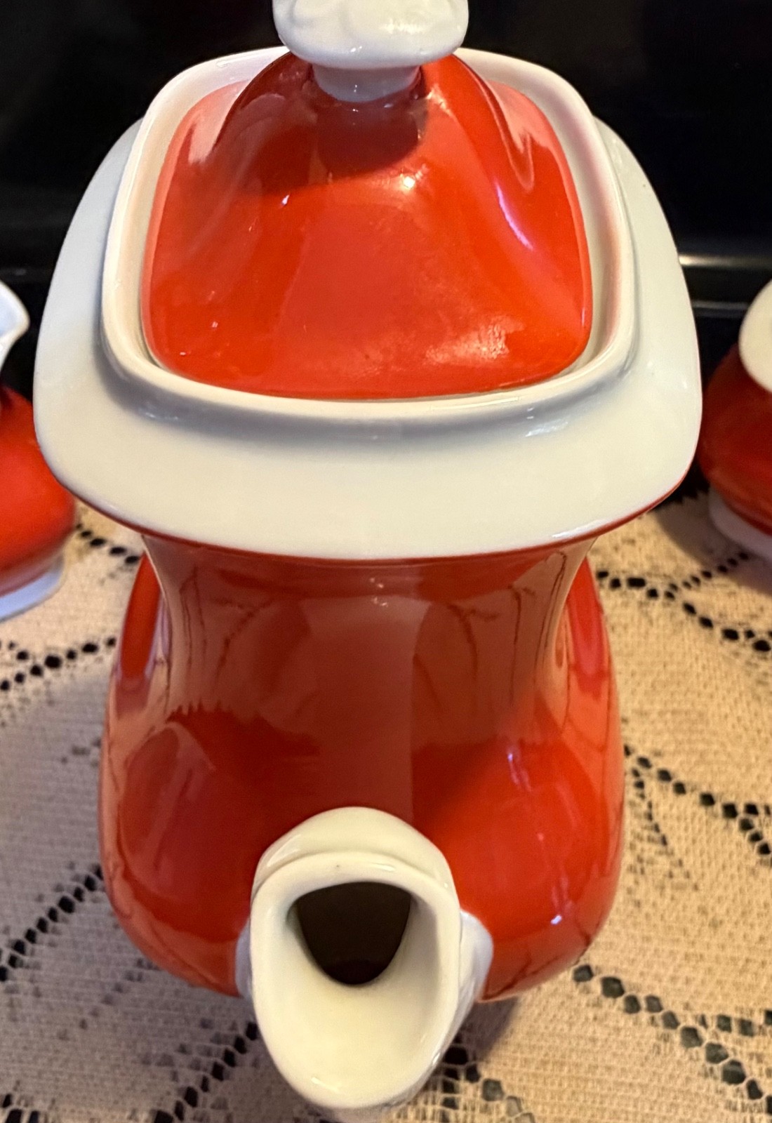Mitterteich Bavaria vibrant orange demitasse tea set