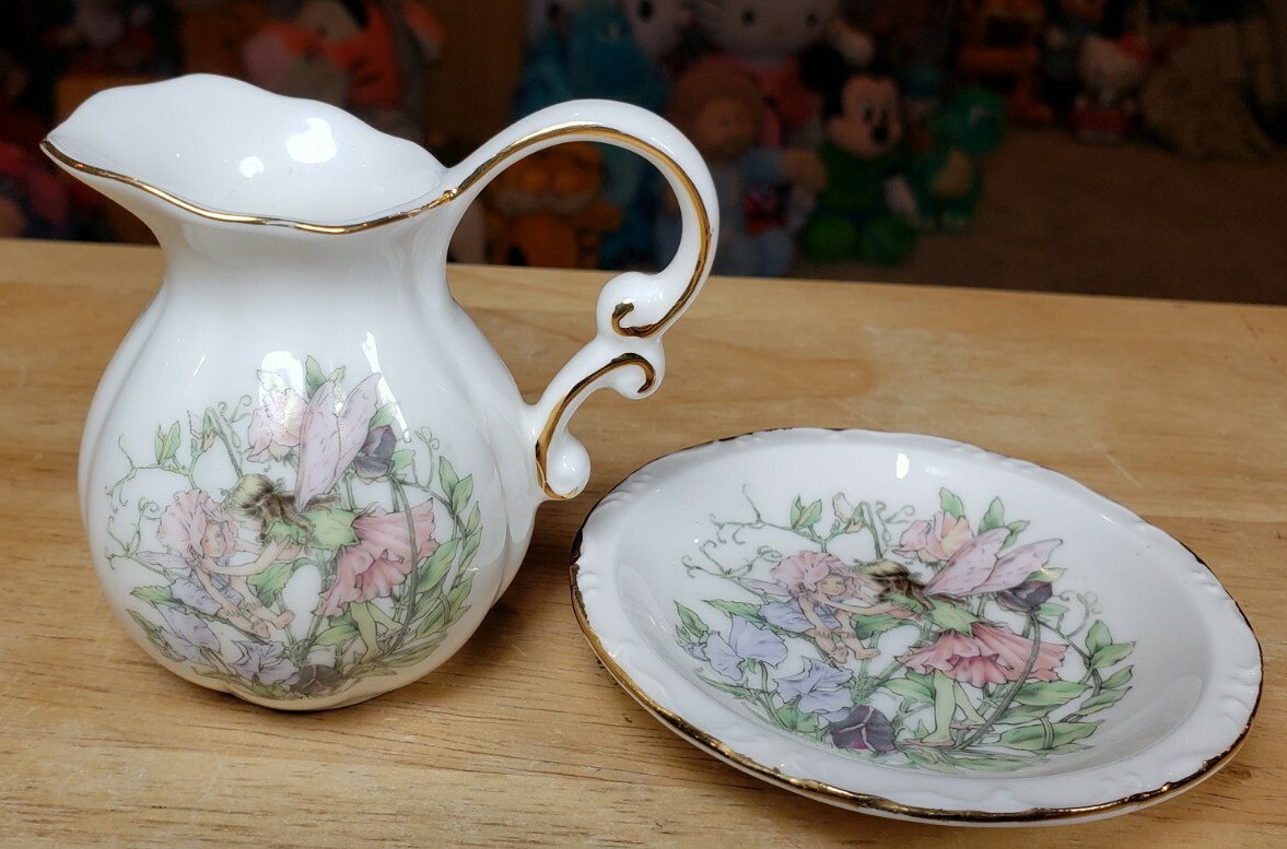 Fairy Pitcher Creamer & Saucer Set. Very NICE Fairy print