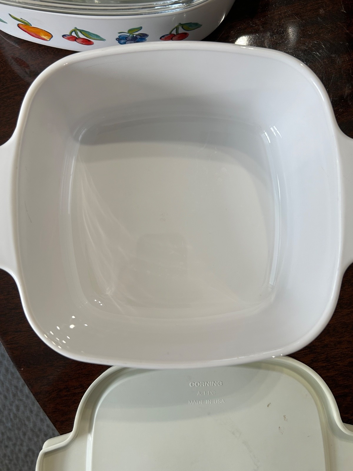 Vintage Corning Ware Fruit Basket 5pc Set A-2-B w/Lid & 2 A-1 1/2-B 1 Plastic Li