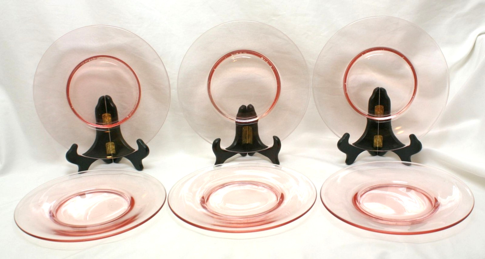 6 Antique Bryce Minuet Pink Salad Plates Hand Made 7.5″ In Excellent Cond.
