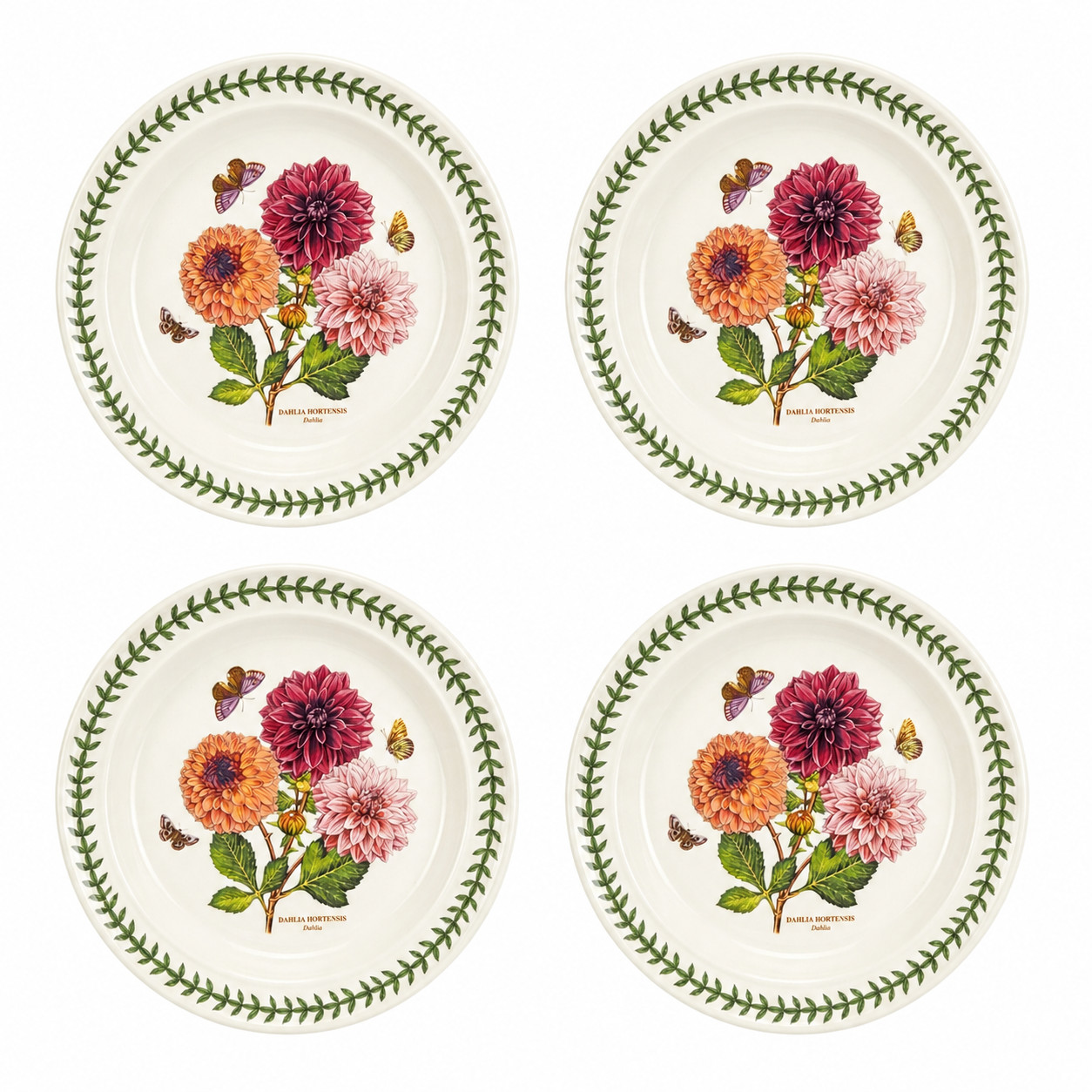 Portmeirion Botanic Garden Dinner Plate, Dahlia, Set of 4, New, Sale!