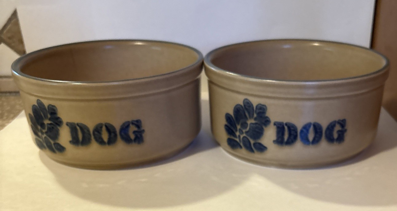 Pfaltzgraff Folk Art Dog Food/Water Dishes 5.5″ Diameter