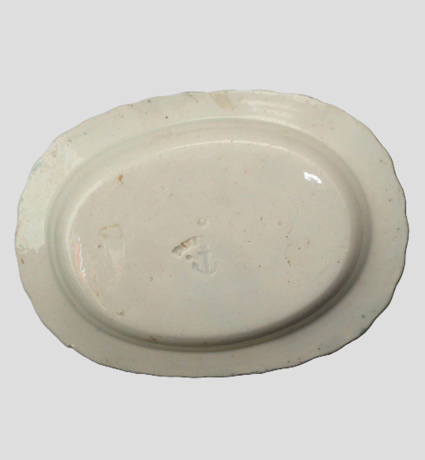 Green Feather Edge Shell Edged Pearlware Toy Platter Davenport c 1825