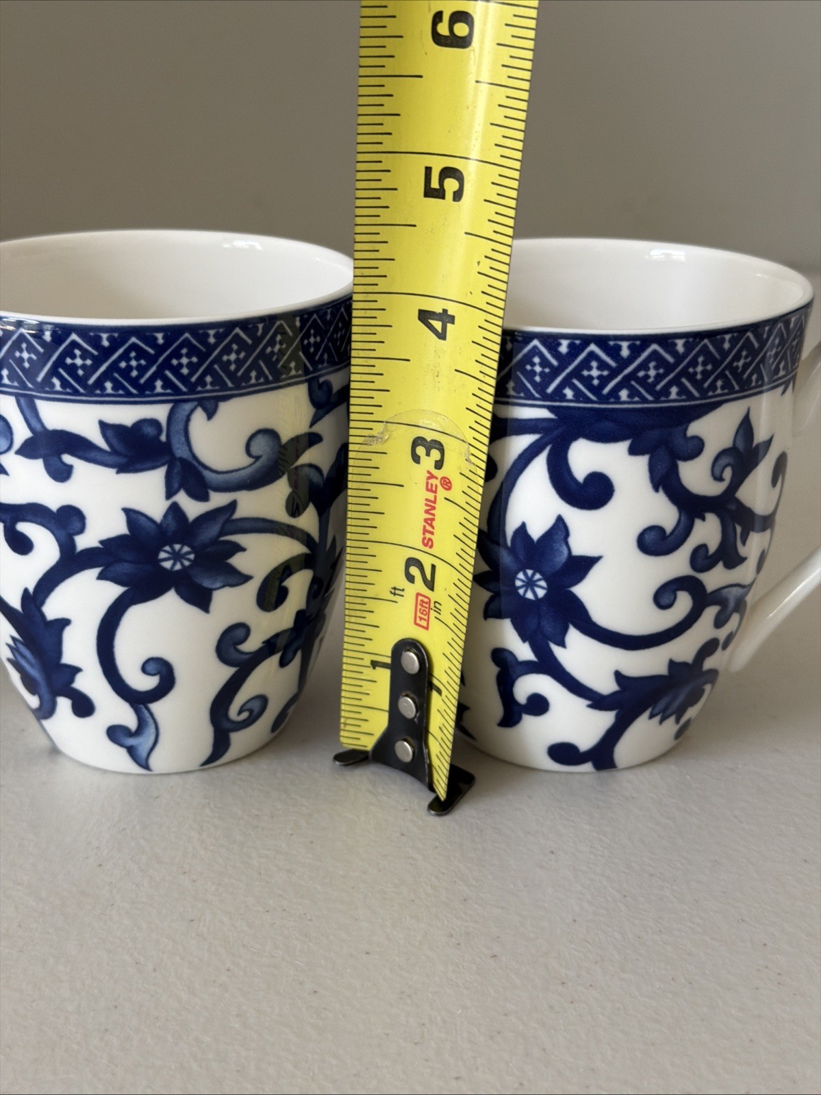 Lauren Ralph Lauren Mandarin Blue Porcelain 12oz Coffee Mug SET OF 2