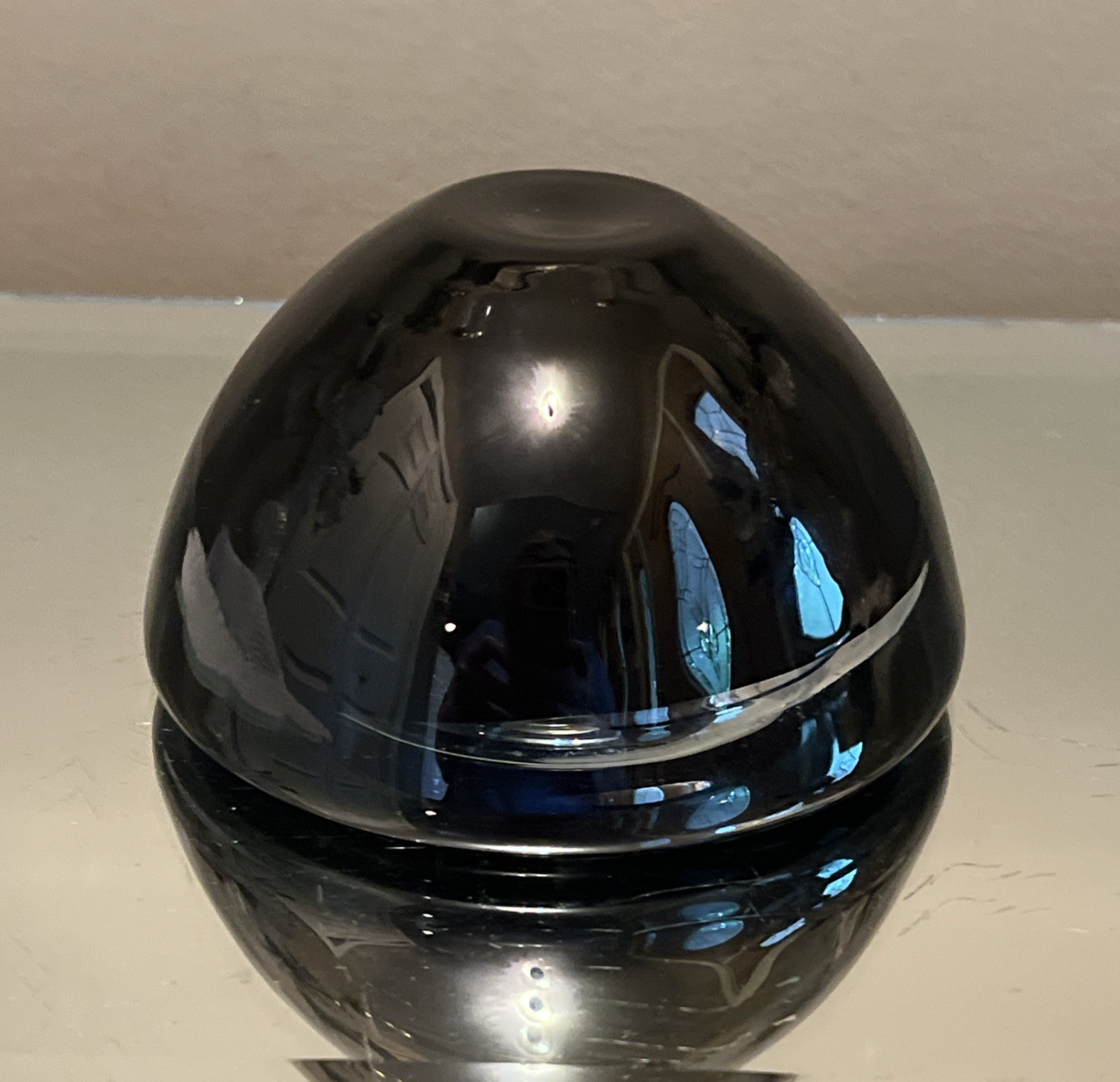 Kosta Boda Atoll Art Glass Bowl Anna Ehrner Ebony Black Scandinavian Sweden