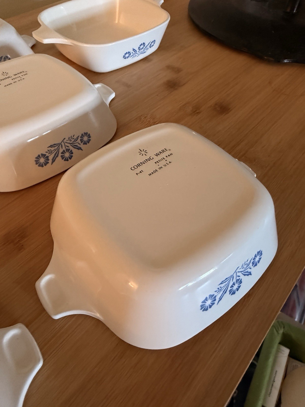 Vintage Corning Ware Blue Cornflower P-41 Set of 7 Petite Pans No Lids