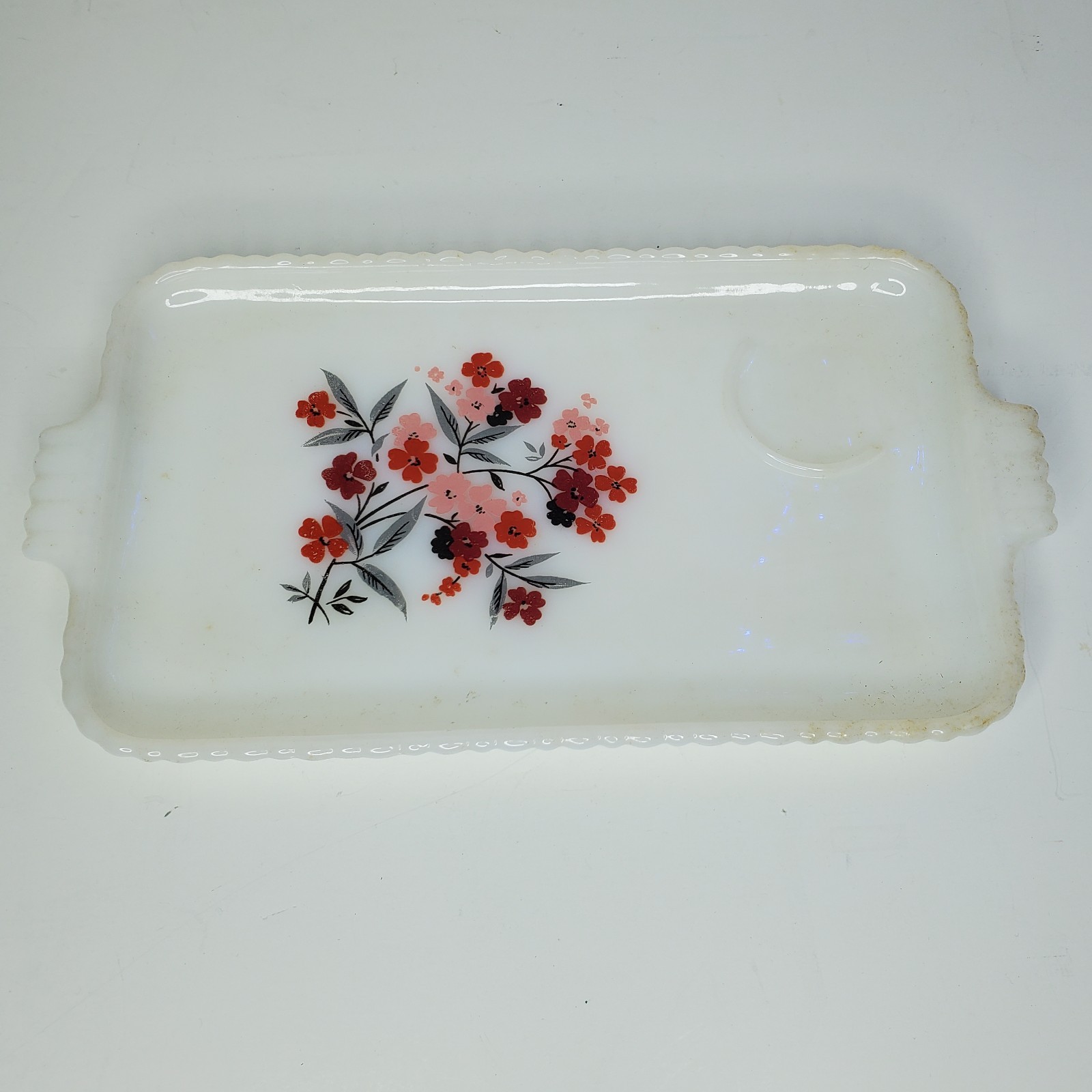 Vintage Anchor Hocking Lot Of 4 Snack Set Party Milk Glass Hostess Primrose MCM