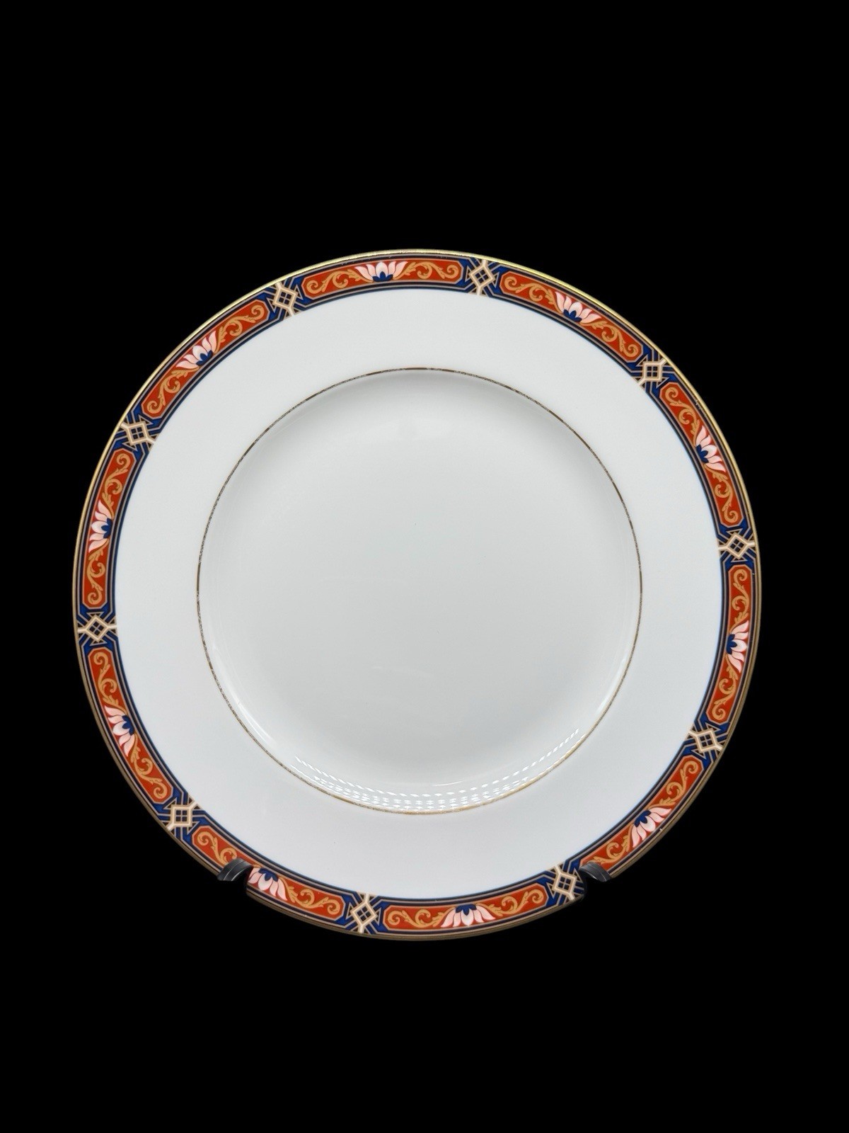 Wedgwood Chippendale Blue And Rust Dinner Plate Discontinued England