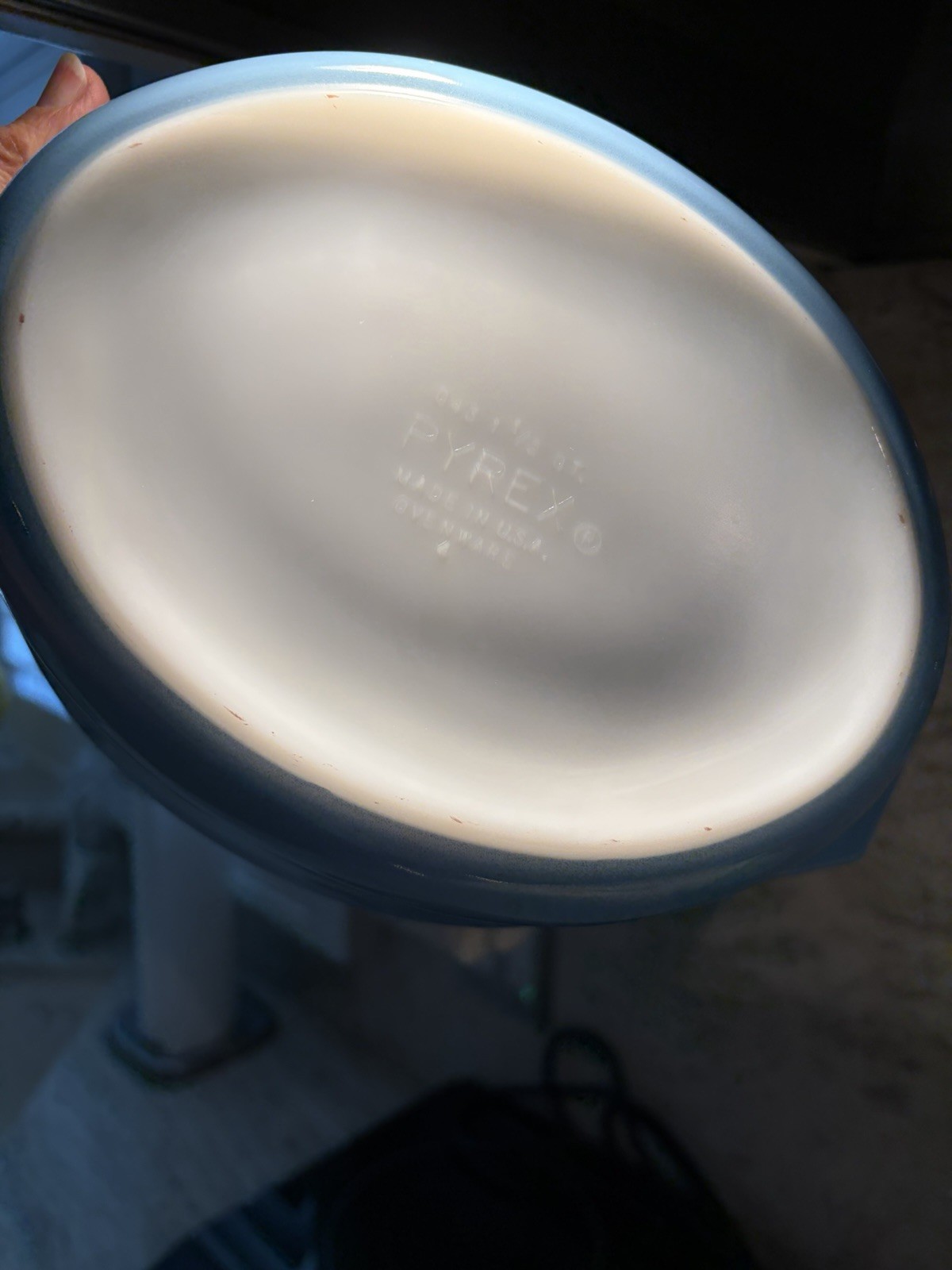 VTG Pyrex “BLUE TULIP” #043 1.5Qt Oval Casserole W/ Glass Lid 1960’s Promo EUC