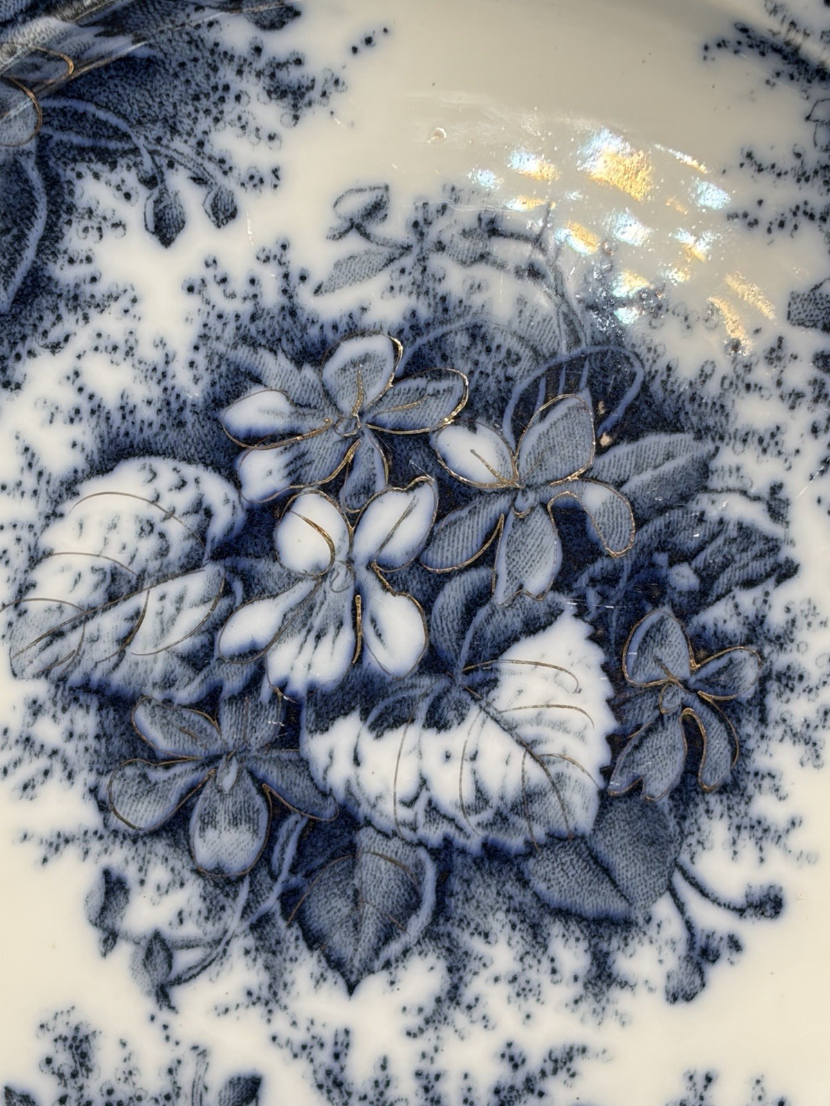 2 Antique Rare K G Keller Guerin Luneville France VILOETTE Flow Blue 7” Plates