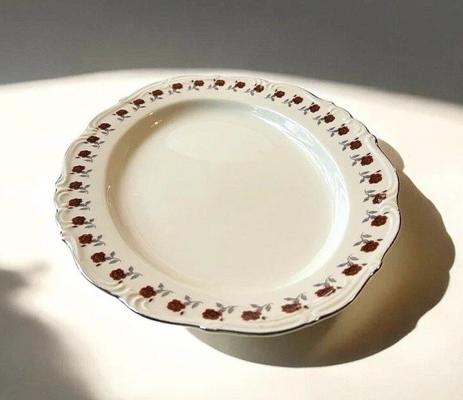 Vintage Orleans Rose Garland Oval Platter, Made in Japan