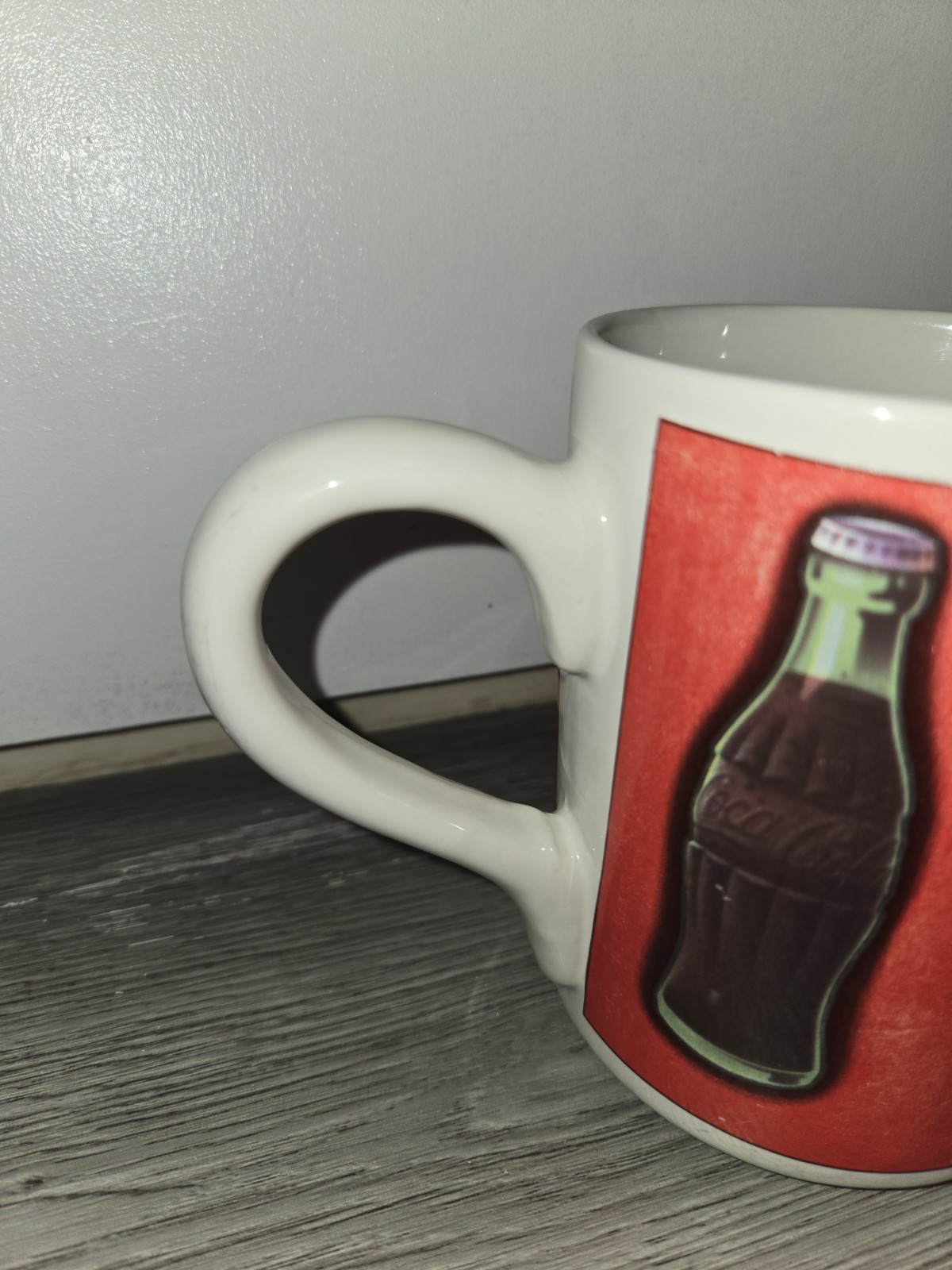 Vintage 1997-98 Ceramic Coca Cola Advertising Coffee Mugs- Glass Bottle-lot Of 2