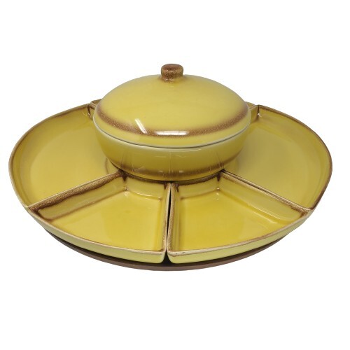 1950s Nancy China 29 Buffet Lazy Susan Fondue Relish Taco Tuesday Ceramic Set