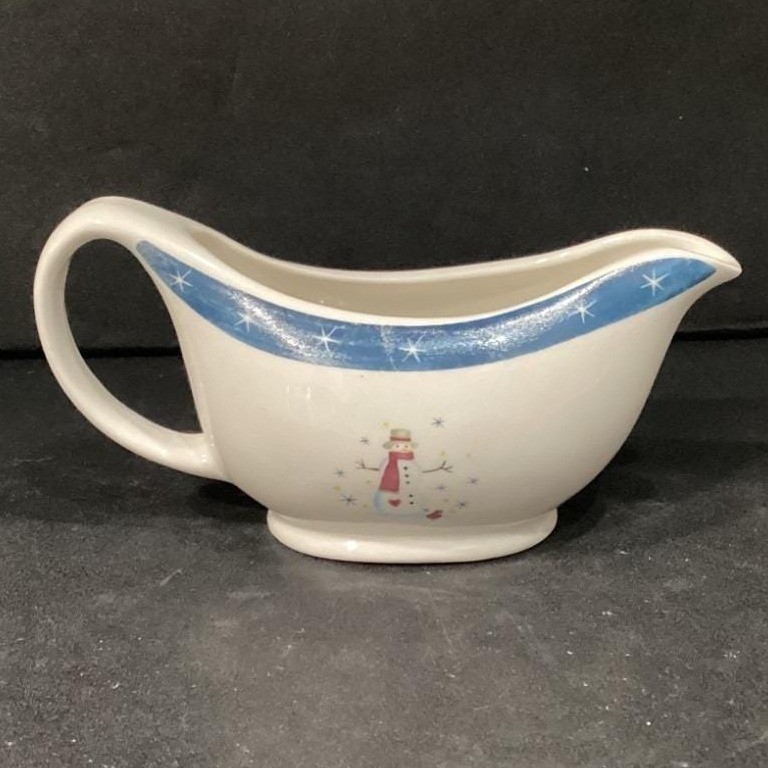 Holiday Home Snowman Stoneware Gravy Boat