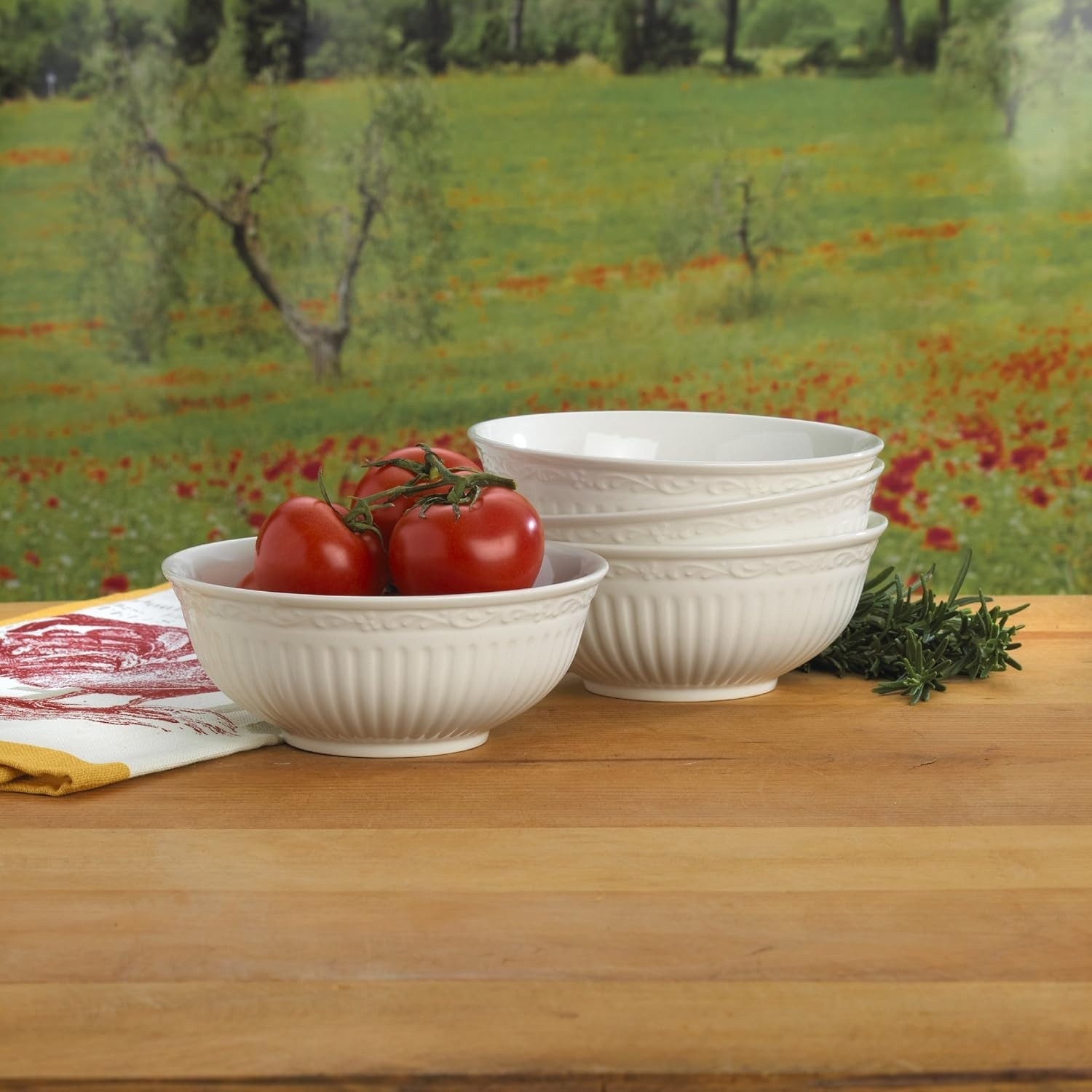 Mikasa DD900-410 Italian Countryside Fruit Bowl, 5-1/4-Inch, Set of 4, 10 ounces