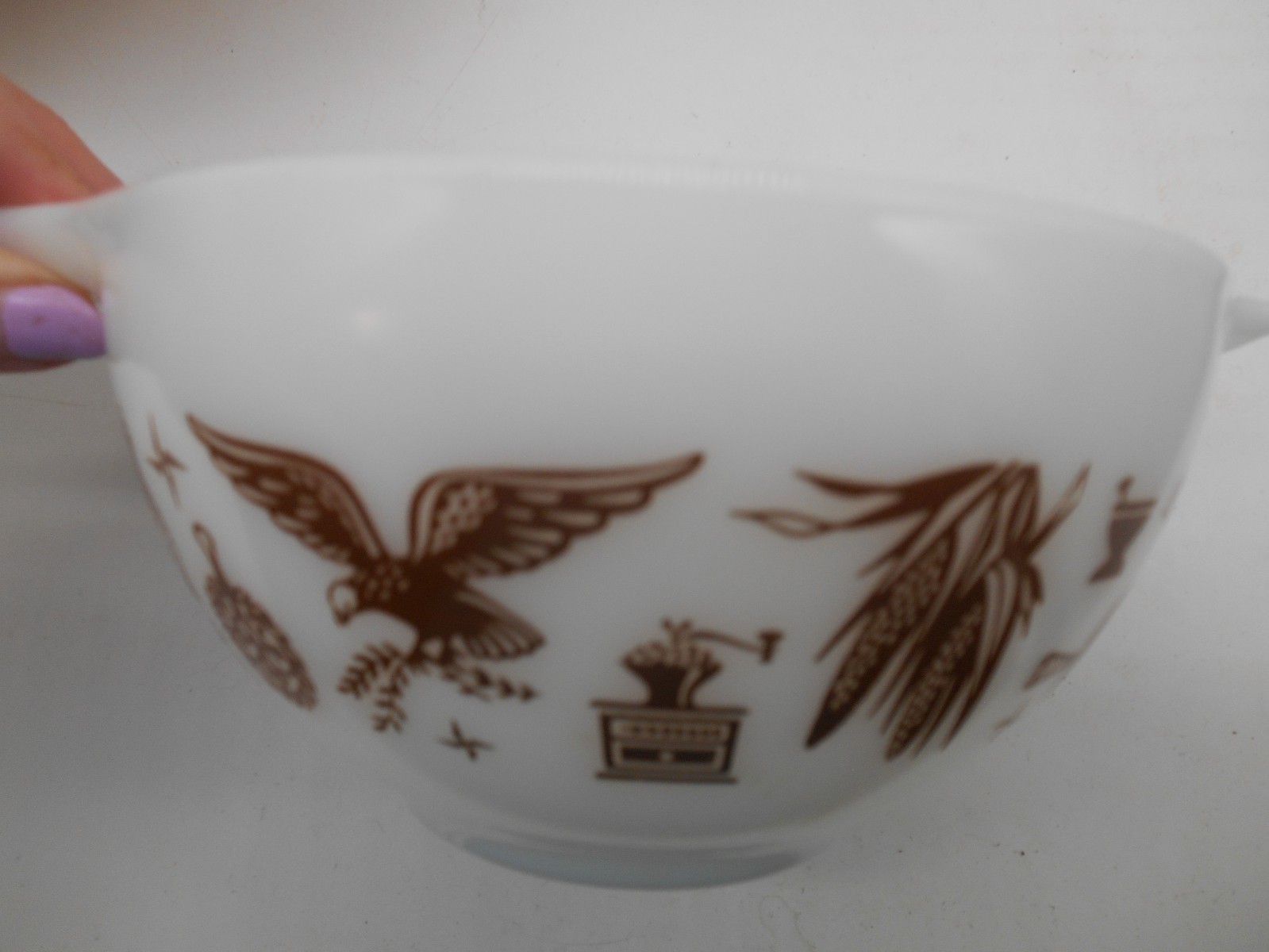 Vintage Set of 4 Pyrex Early American Cinderella Nesting Mixing Bowls 441-444