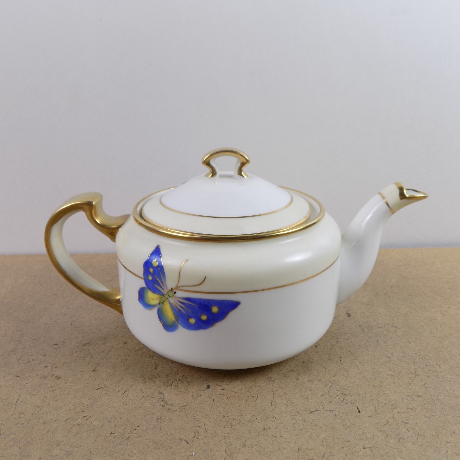 Noritake Nippon Butterfly Teapot Antique Japanese Porcelain 8.5″x4.25″ VGC