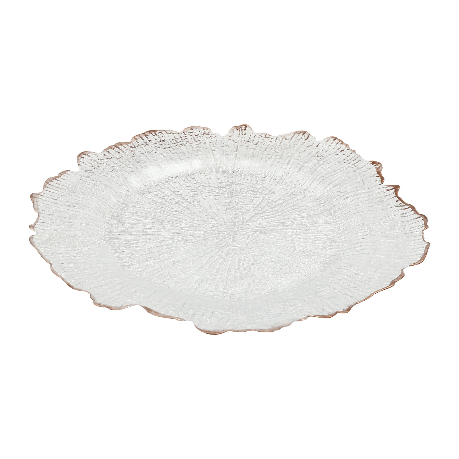 Gold Flower-like Rim Sturdy Round Charger Plates Wedding Party Dinner Supplies