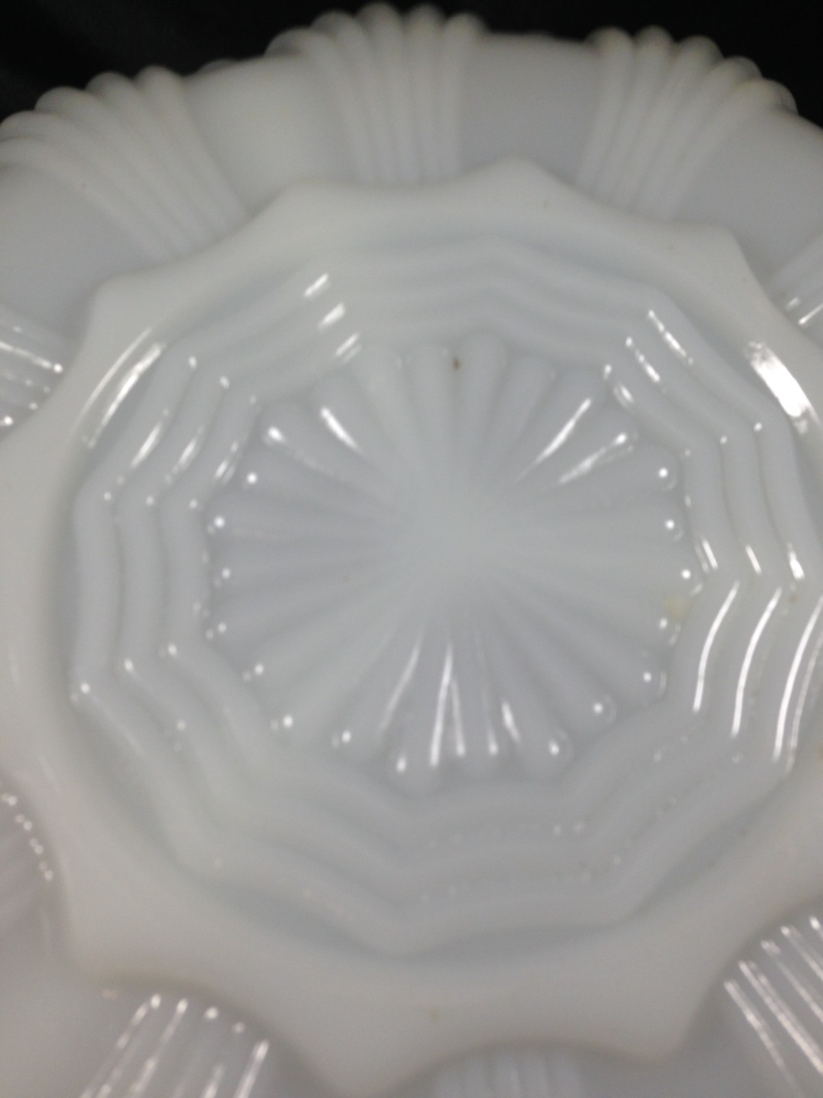 Vintage Anchor Hocking Milk Glass Divided Relish Vegetable Dish Gold Trim