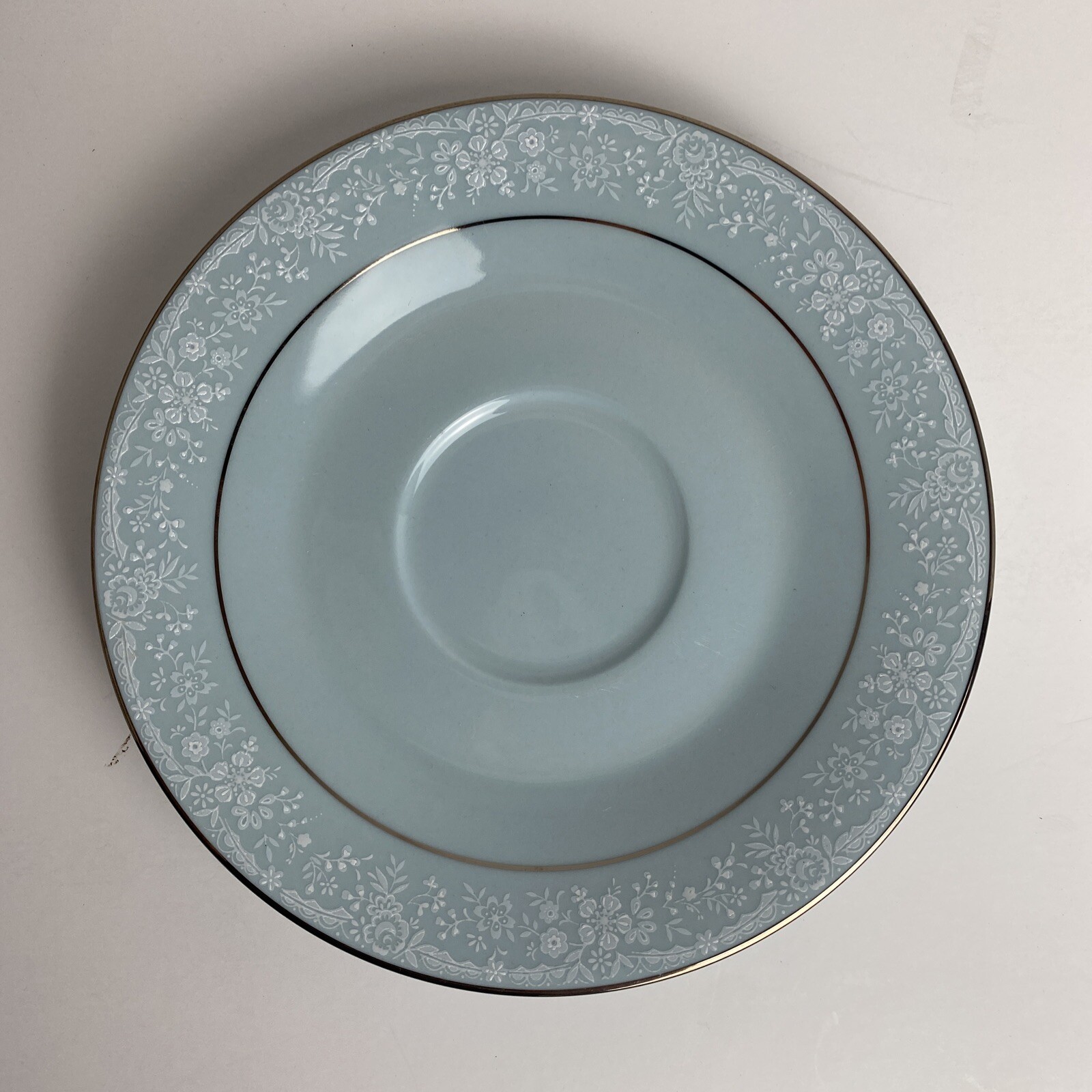 Noritake China Fidelity Saucer Baby Blue With Gold Trim 8003 W81