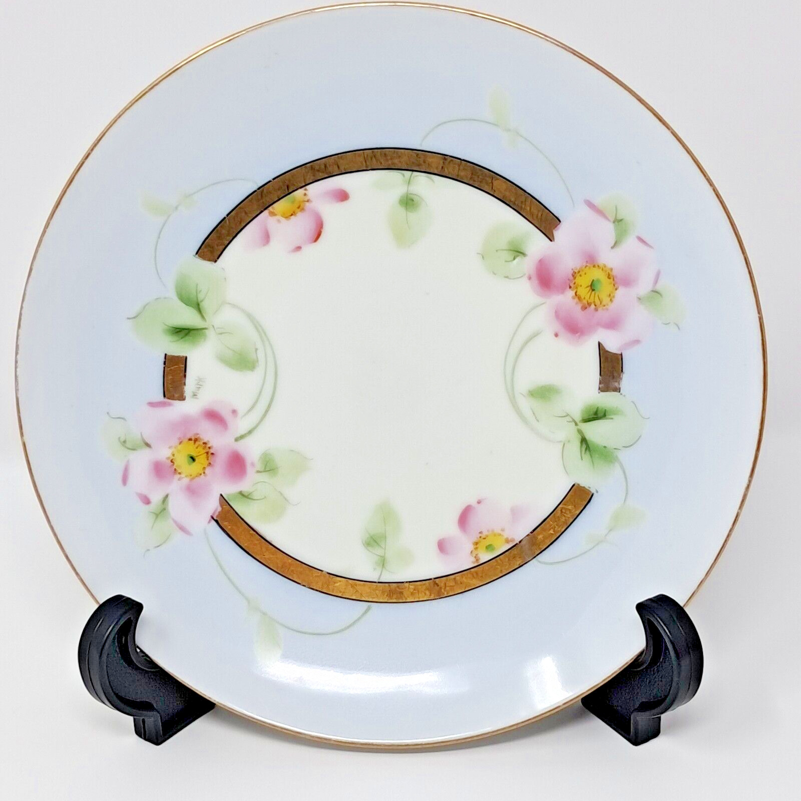 Pickard 6.75″ Dessert Plate antique Hand Painted porcelain c. 1918 pink flowers