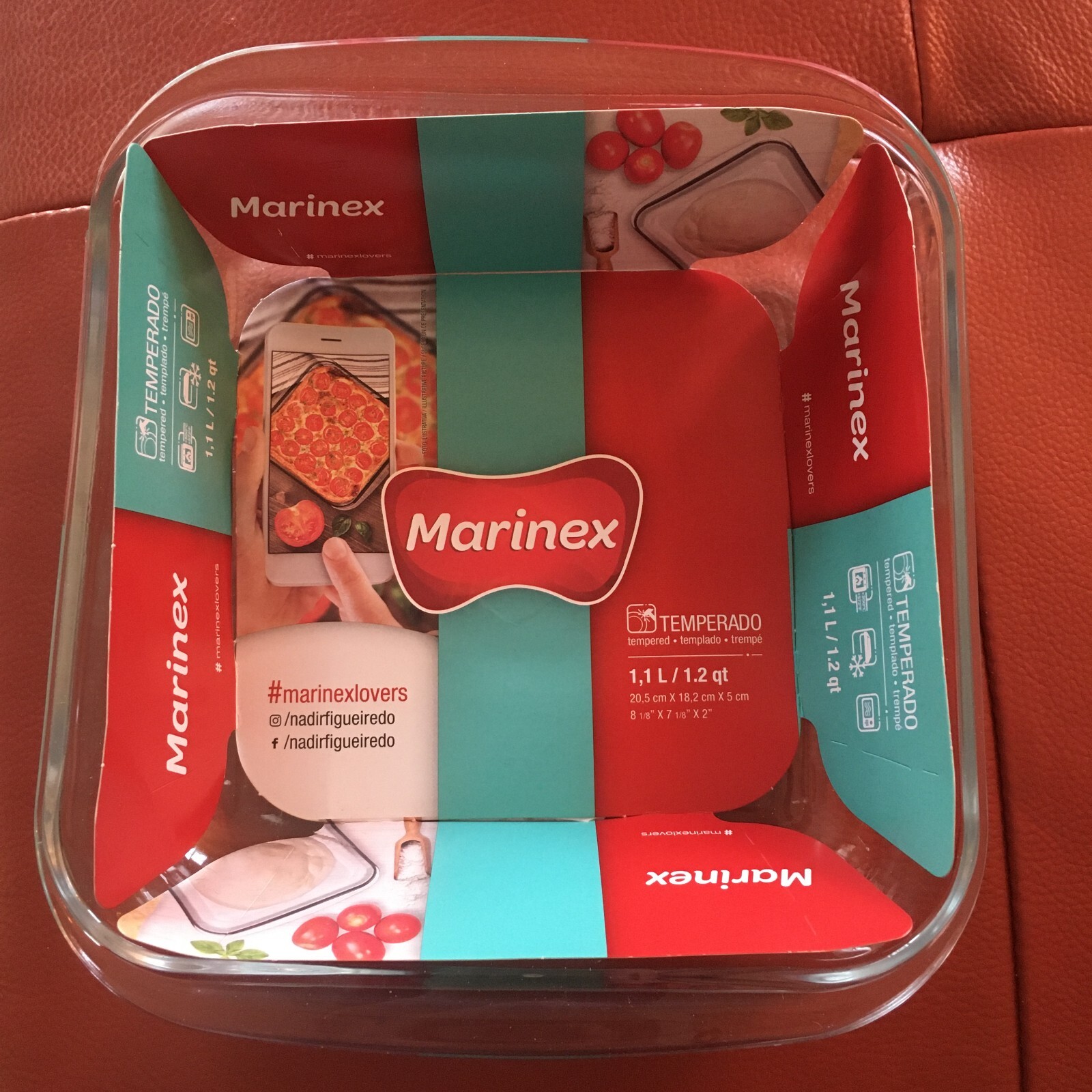 New MARINEX 1.2 QT Clear Square Tempered Glass Oven Serving Dish Casserole Bake