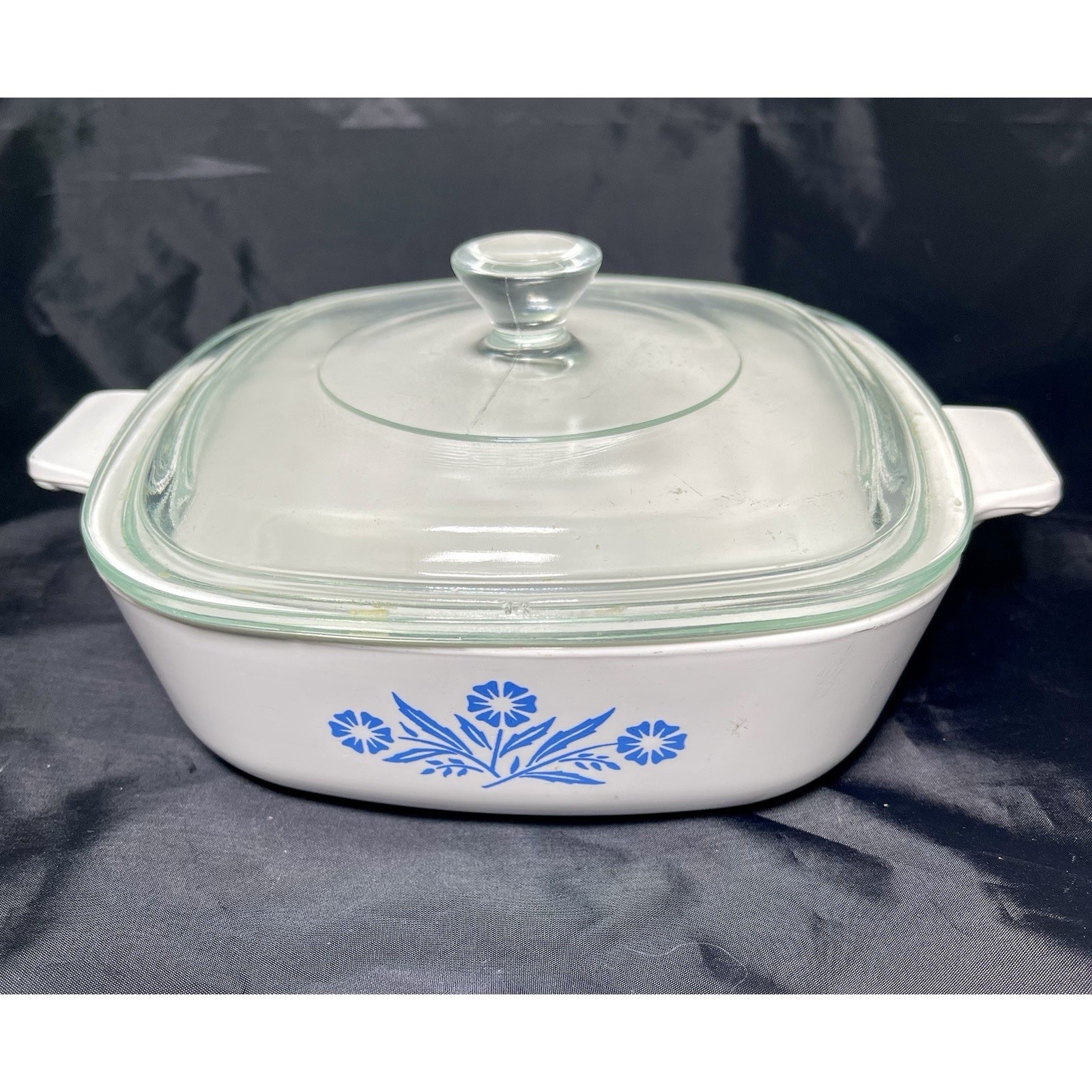 Corning Ware P1B Baking Dish Cornflower Pattern Ceramic 1 Quart Vintage 1960s