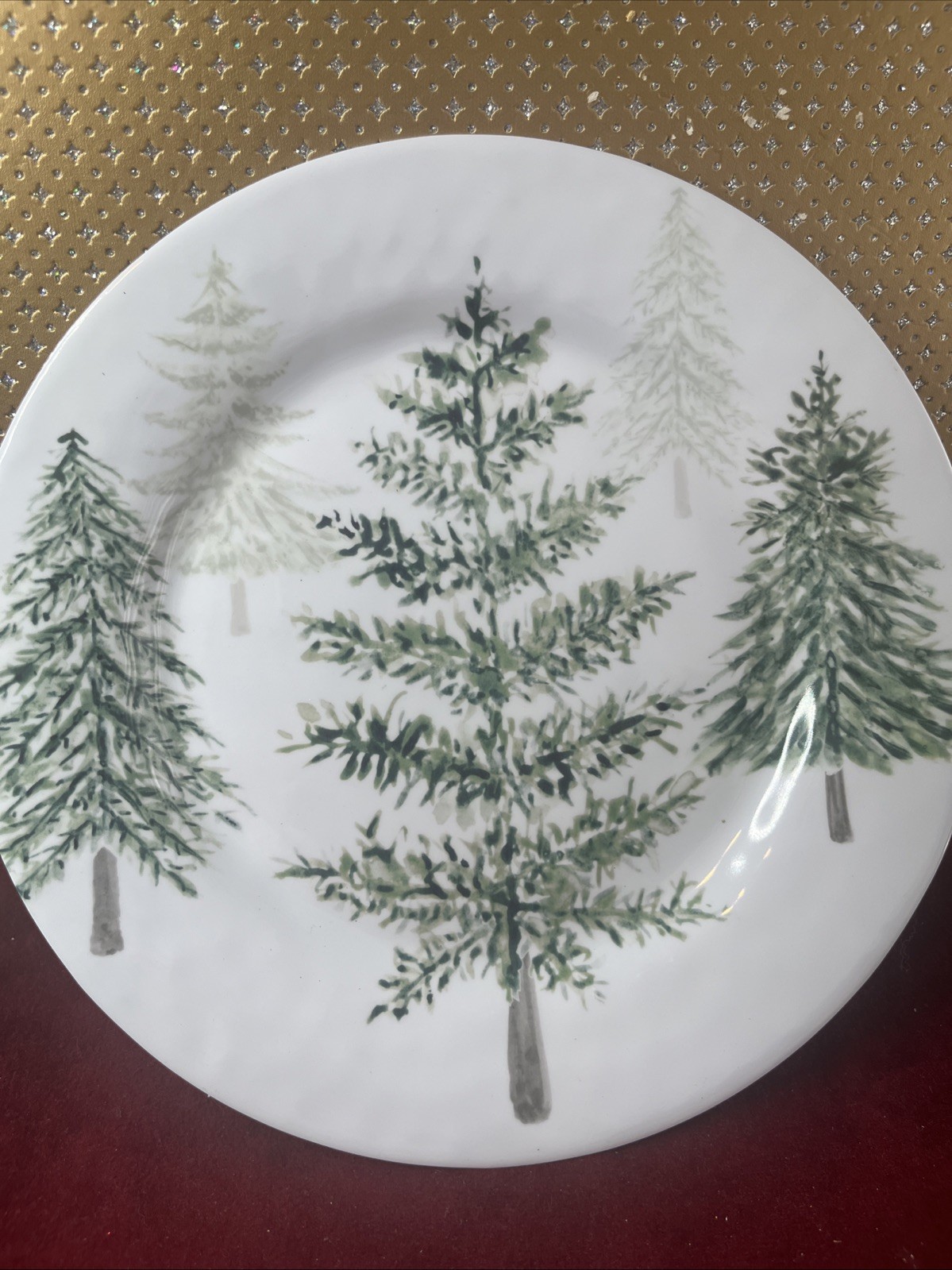 NWT Robert Stanley Home Collection Tree Christmas Melamine Plates Set of 5 11”