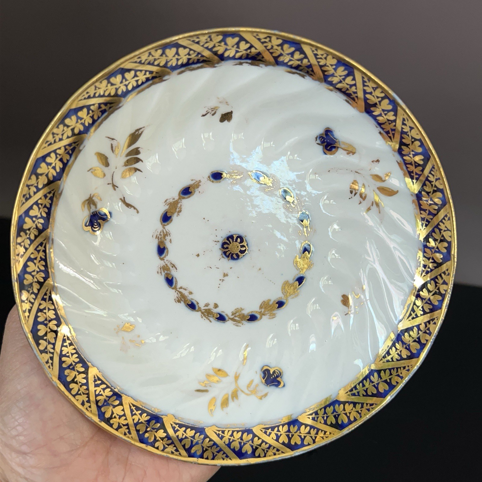 Antique Early Coalport Cup Saucer John Rose Period C1790s England Porcelain Gilt