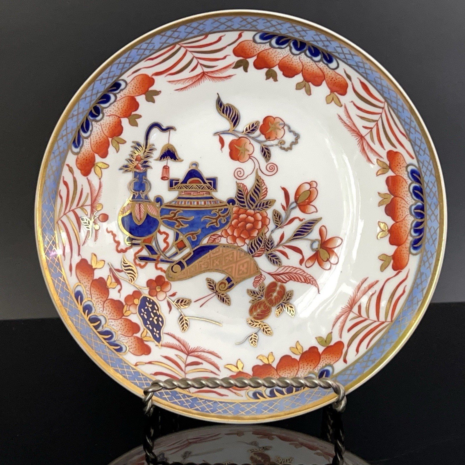 Antique Early Spode Cup & Saucer Japanese Imari C1810 Porcelain Gilt Blue Red