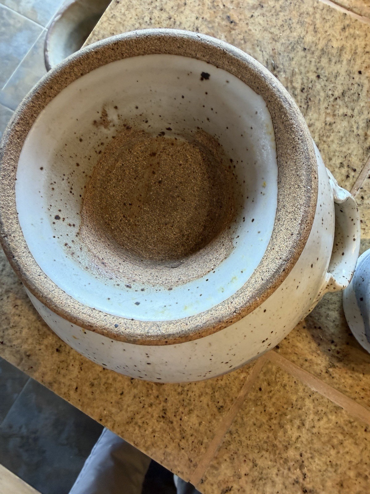 Handmade Speckled Stoneware Punch Bowl Set w/ Cups, Glossy Art Pottery
