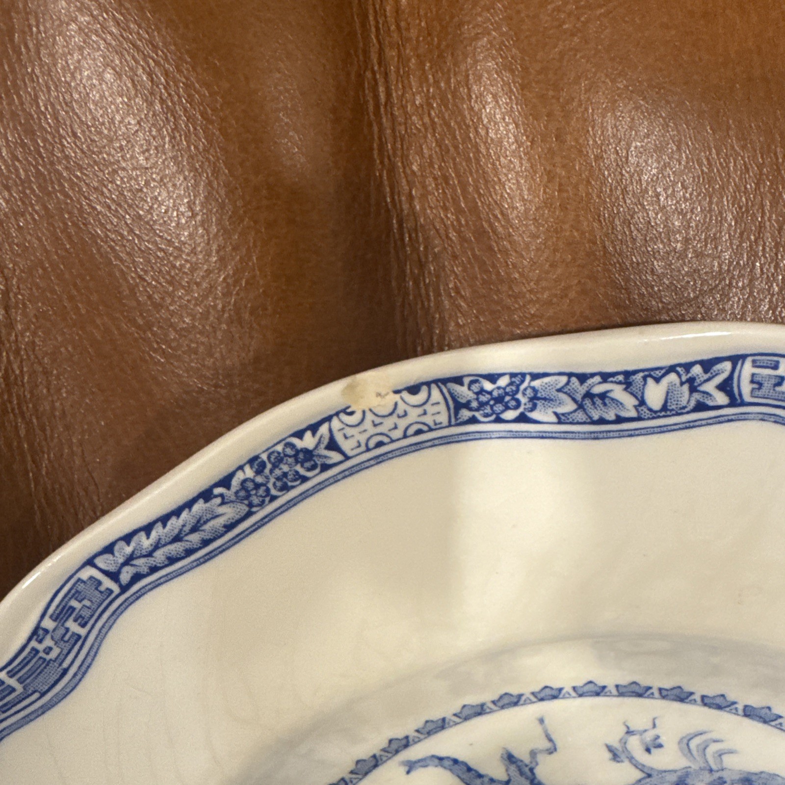 7 LOT Furnivals Blue Quail (4)Soup Bowls (2)Bread Plates (1) Platter oval