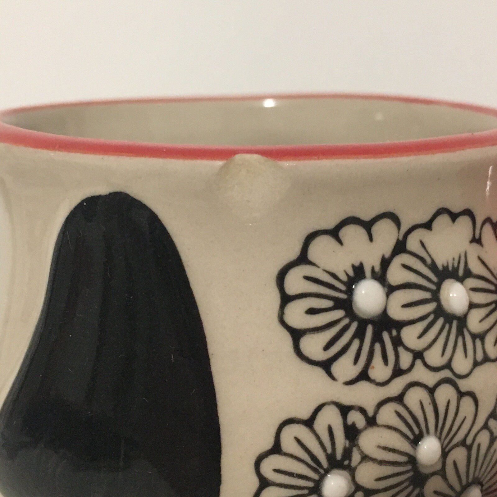 Yokohama Studio Anthropologie mug hand painted ceramic floral original