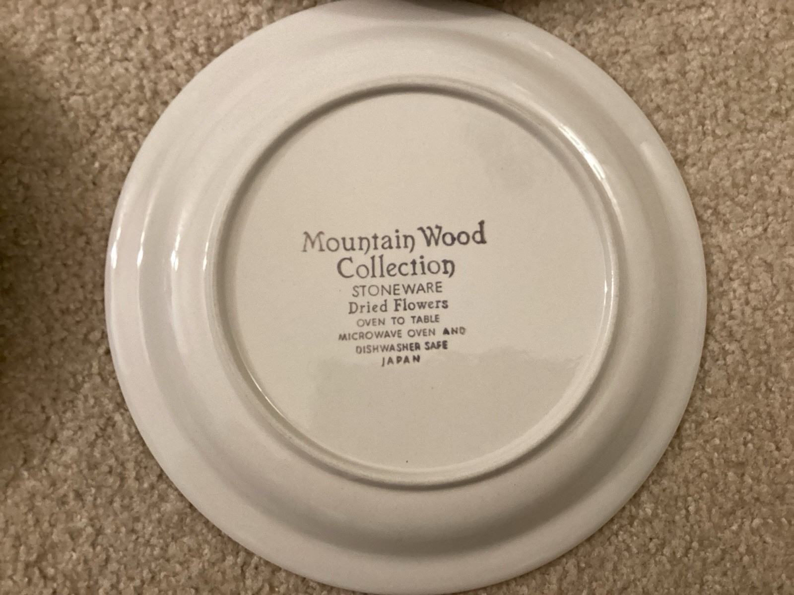VTG Mountain Wood Collection “Dried Flowers” Stoneware Dinner Plate Set Of 4