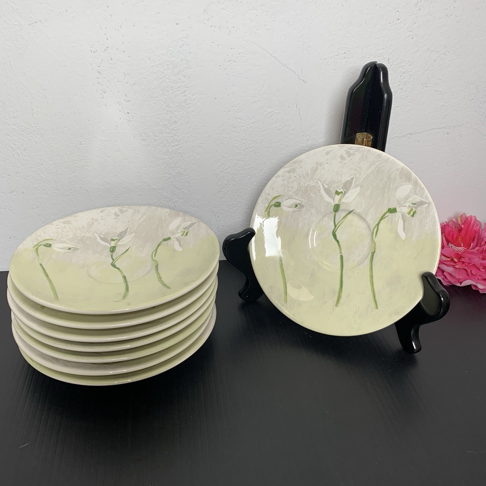 Gien – Alice Espresso Saucers – Set of 8 – France