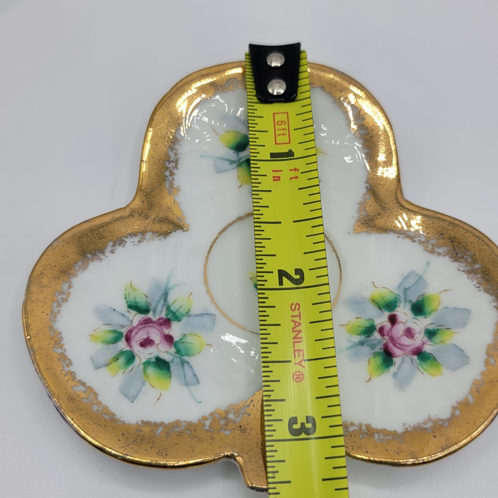 Vintage Made in Occupied Japan Porcelain Tea Cup & Saucer Flowers & 24KGold Trim