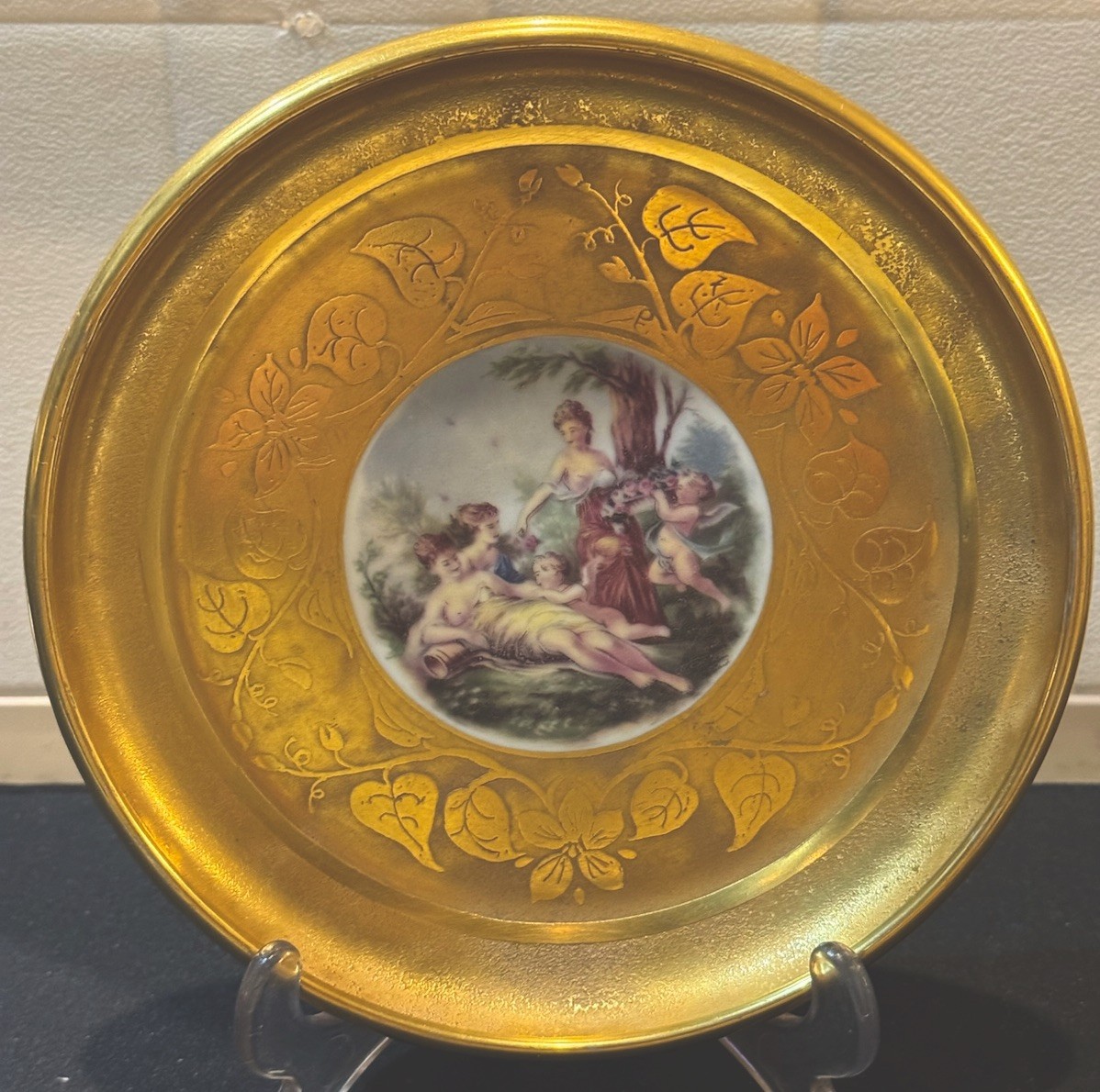 Antique Rosenthal Selb Bavaria cabinet plate hand painted neoclassical scene