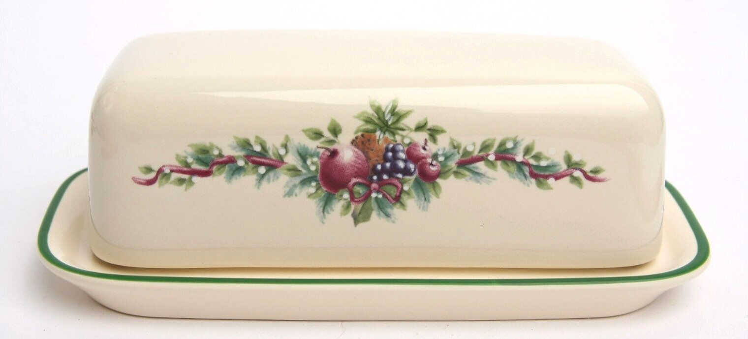 Vintage Pfaltzgraff HOLLY JOY Butter Dish 1/4 LB – 1994-1997 – Retired