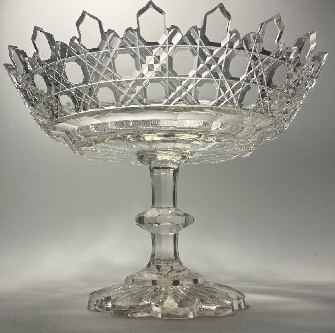 Incredible Rare Antique Anglo Irish Pedestal Fruit Bowl Centerpiece