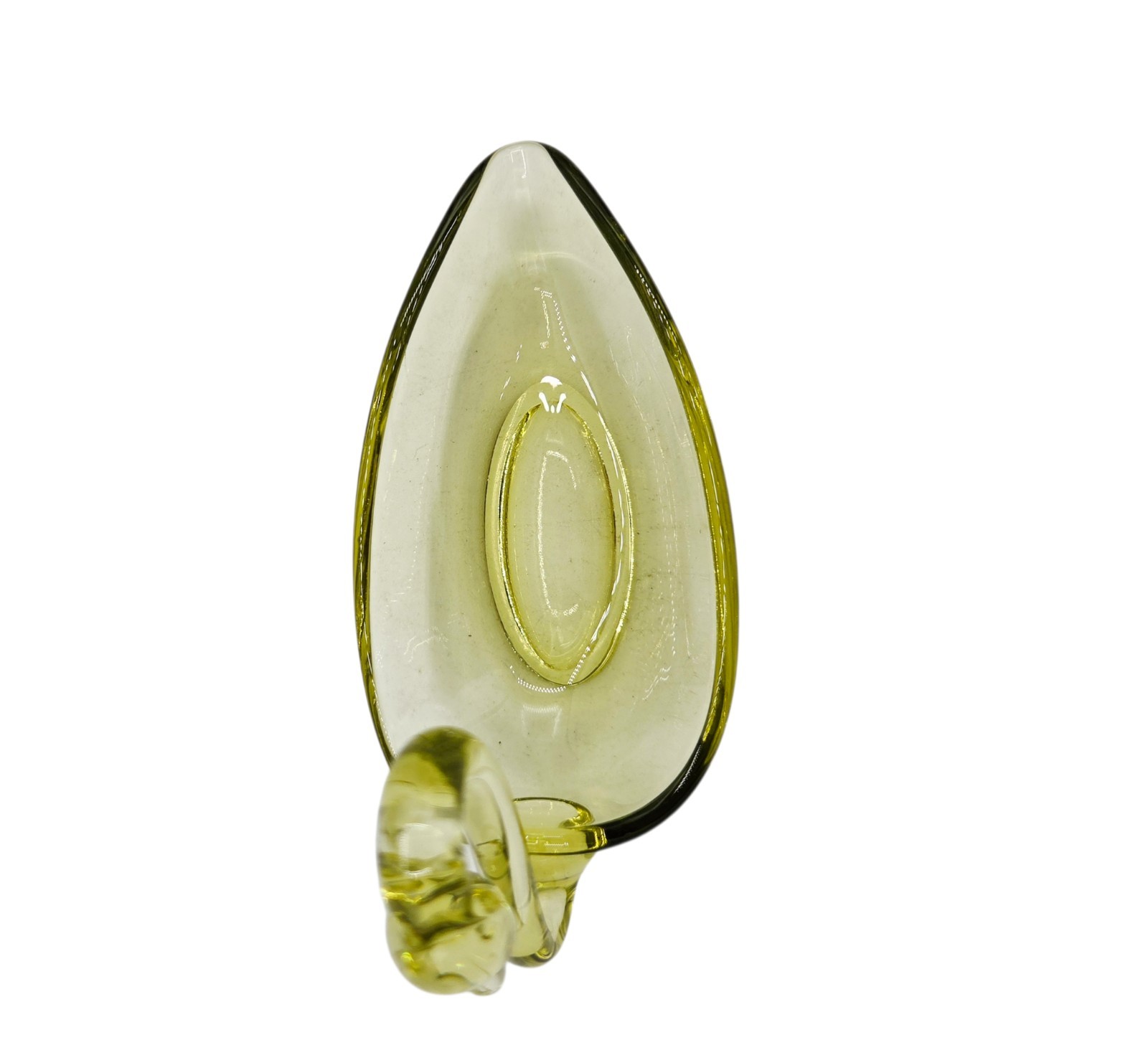 1940s Duncan & Miller Yellow Swan Art Glass Dish Pall Mall Small 5in