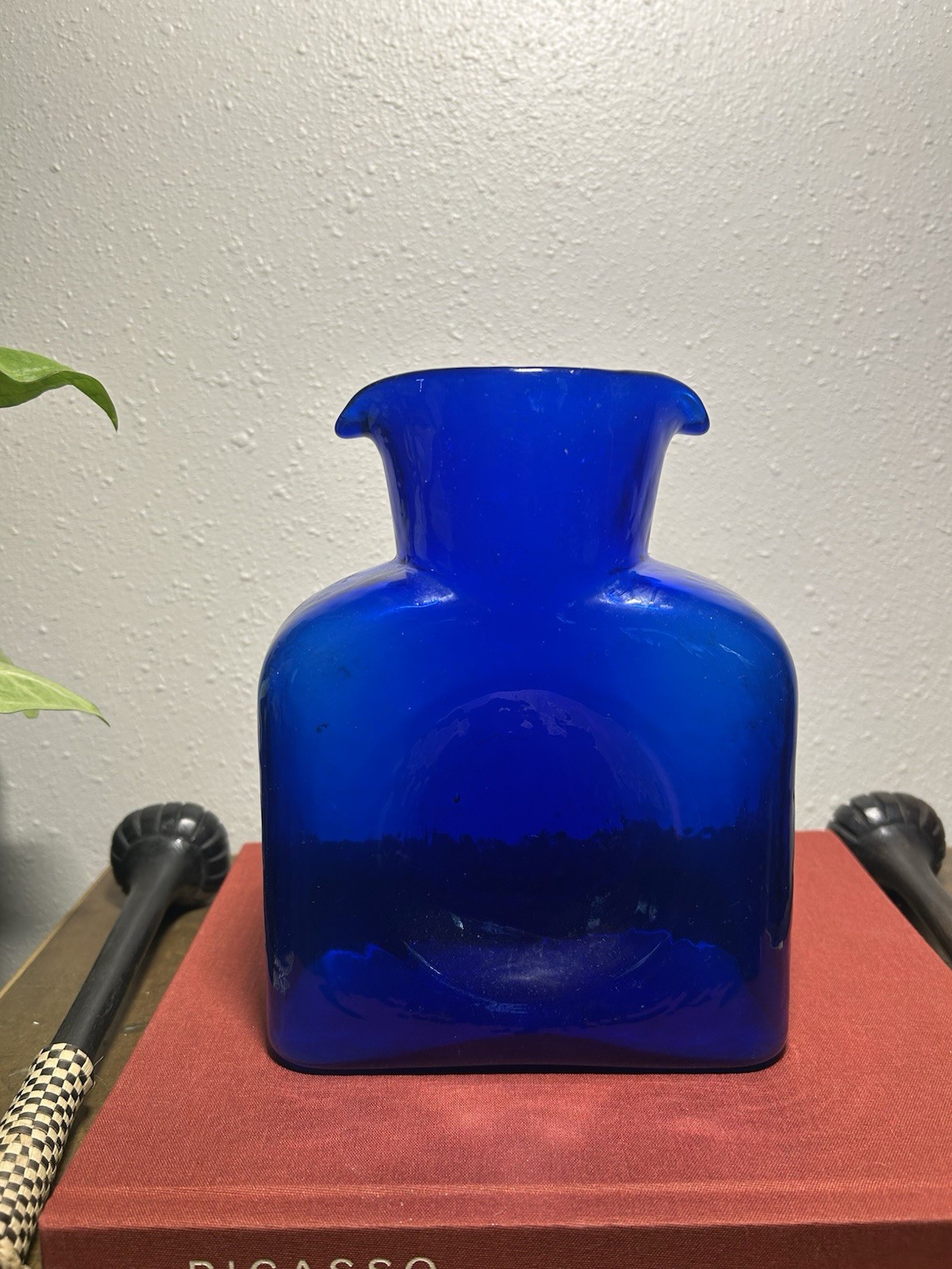 Blenko Cobalt Blue Glass Water Pitcher