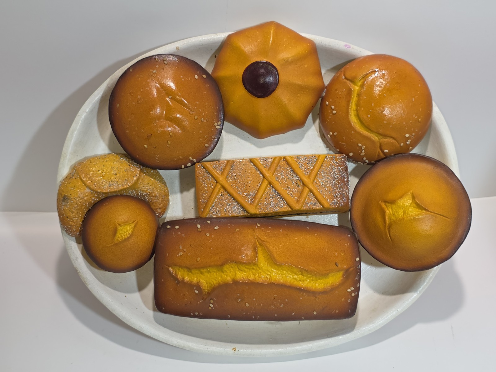 Handmade Bread And Prastries Plate/ kitchen or diner decor.