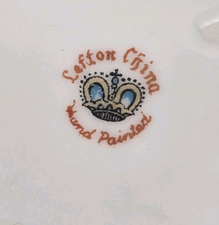 1950s Original 4″ LEFTON CHINA Trinket Dish Victorian Woman JAPAN